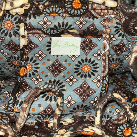 Vera Bradley Women's Brown Floral Drawstring Backpack - Picture 4 of 5